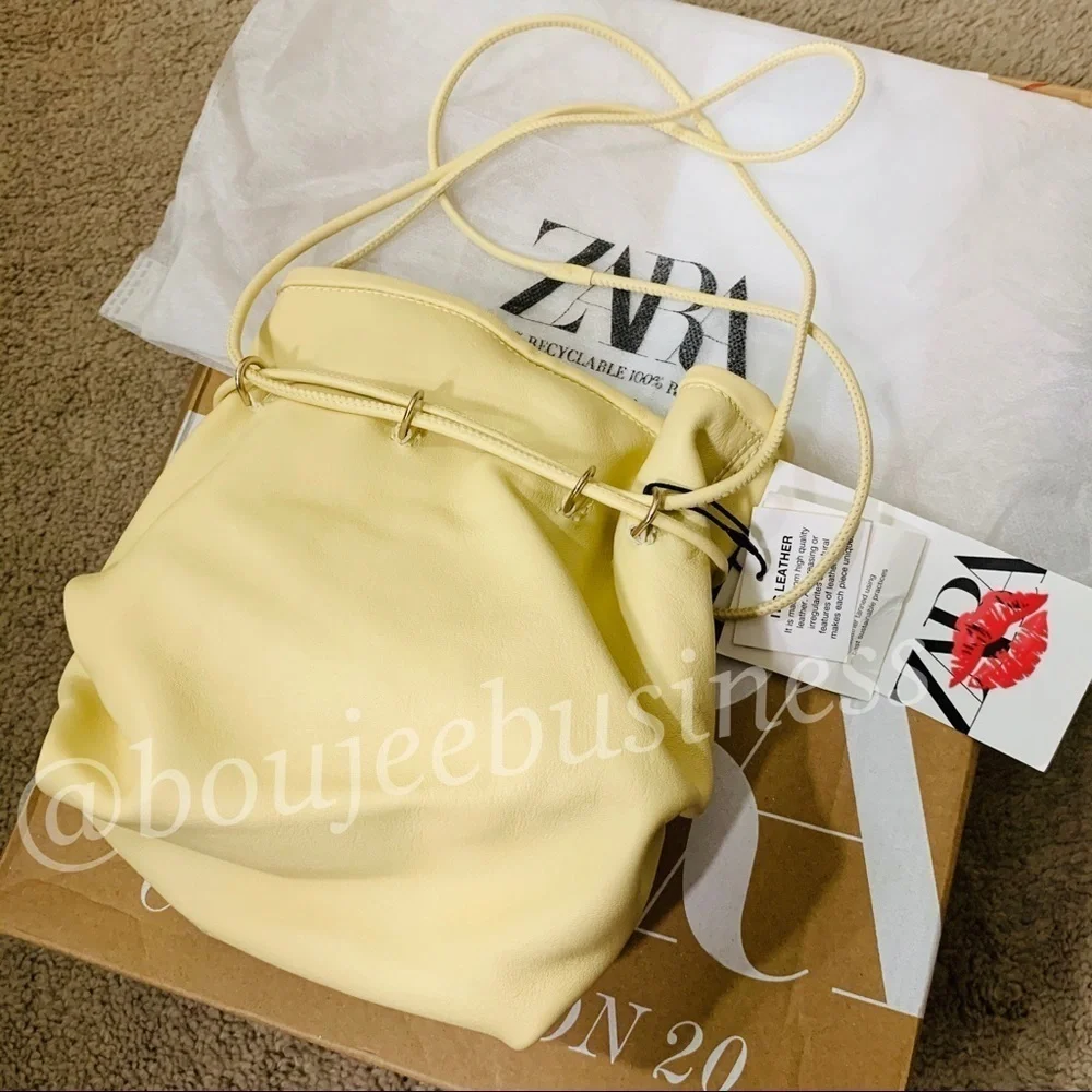 ZARA Leather Double Strap Bucket Bag